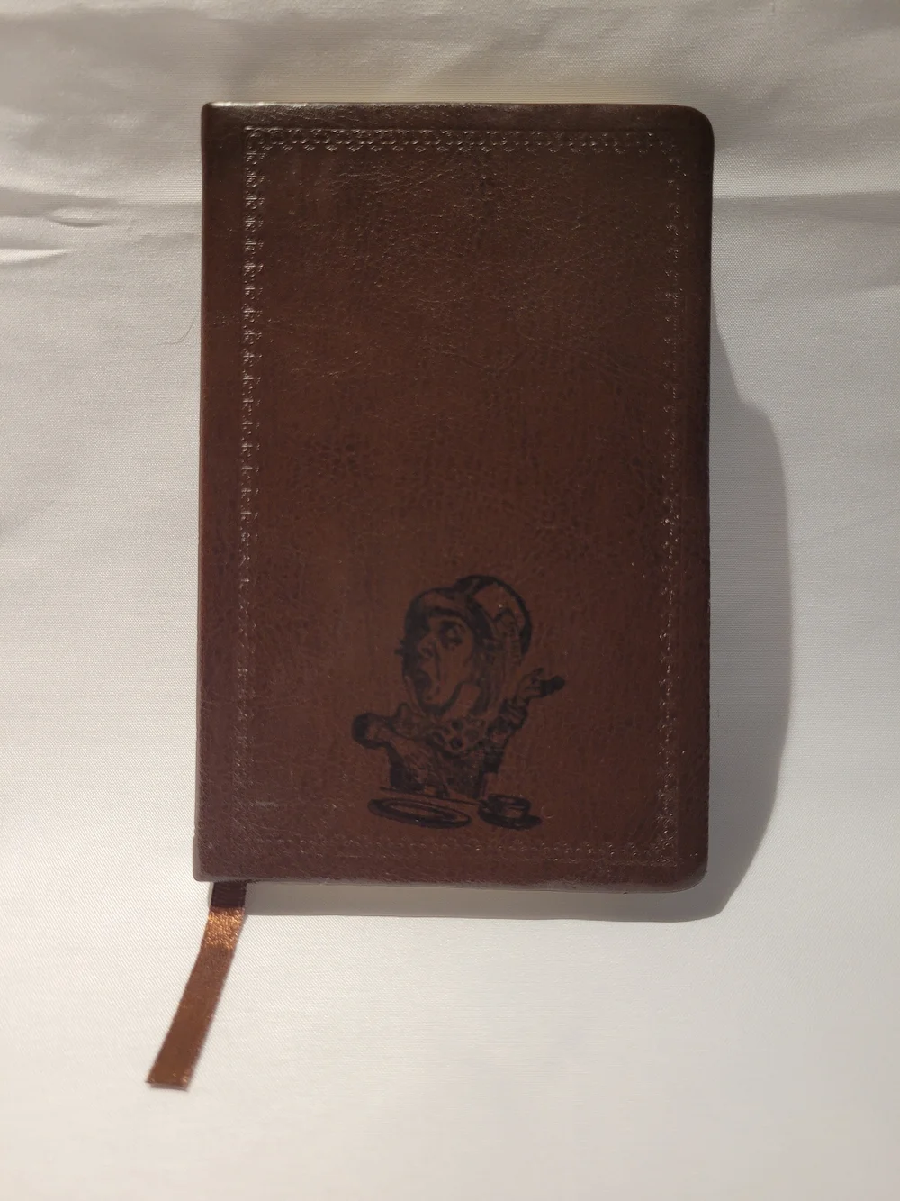 Vintage Style Leather Mad Hatter Journal Notebook - Alice in Wonderland Embossed